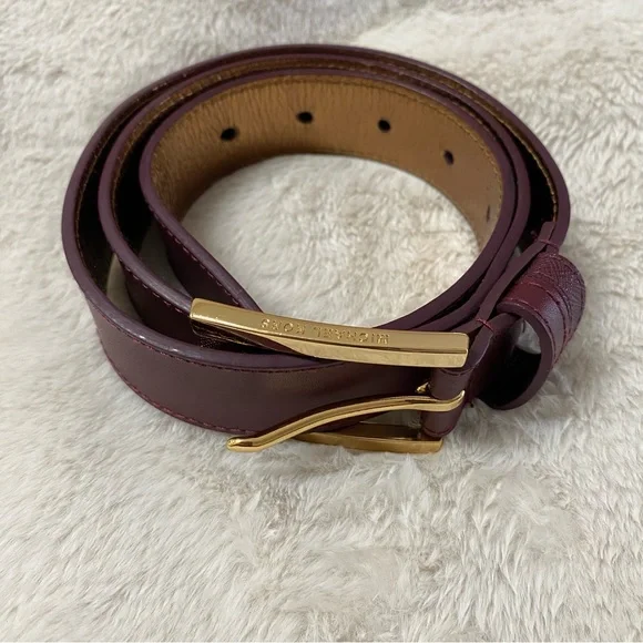 Michael Kors suede leather Burgundy women Belt with Gold Buckle size S new Michael Kors Red Belts for Women for sale | eBay main image 3